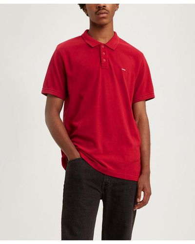 Levi's Housemark Regular Fit Short Sleeve Polo Shirt - Red