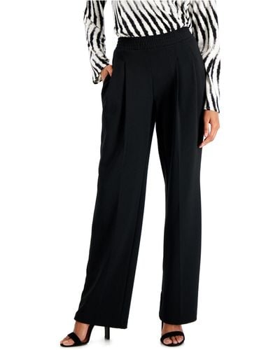 Alfani Petite Pleated Pull-on Pants, Created For Macy's - Black