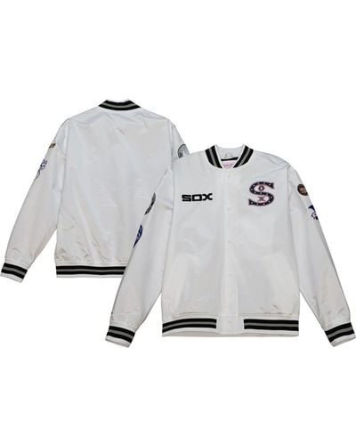 Mitchell & Ness Chicago Sox City Collection Satin Full-snap Varsity Jacket - Gray