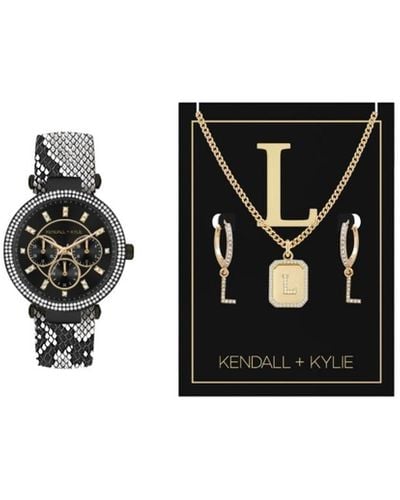 Kendall + Kylie Kendall + Kylie Analog Pu Watch 38mm Gift Set - Black