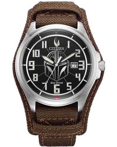 Citizen Star Wars By The Mandalorian Leather Strap Watch 44mm - Brown