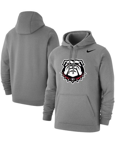 Nike Georgia Bulldogs Logo Club Pullover Hoodie - Gray