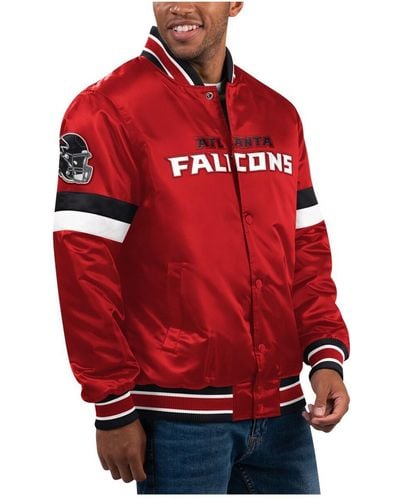 Starter Atlanta Falcons Locker Room Satin Varsity Full-snap Jacket - Red