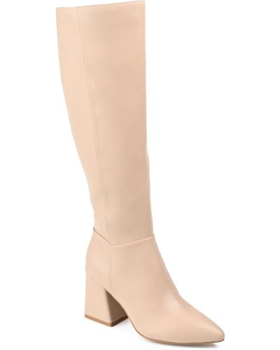 Journee Collection Landree Knee High Boots - Natural