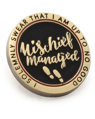 Harry Potter Mischief Managed Lapel Pin - Black