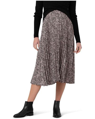 Ripe Maternity Florence Pleat Skirt Black/dusty Pink - Brown