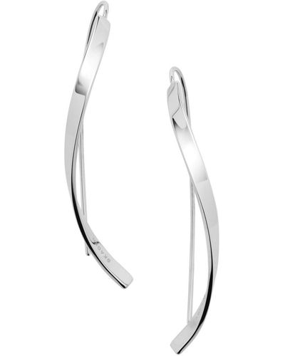 Skagen Kariana Stainless Steel Curved Linear Earrings - Metallic