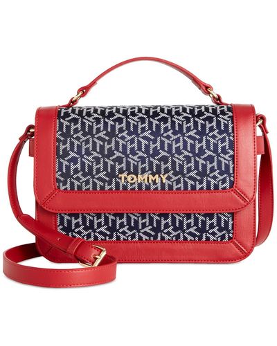 Tommy Hilfiger Lucia Logo Top Handle Crossbody - Red