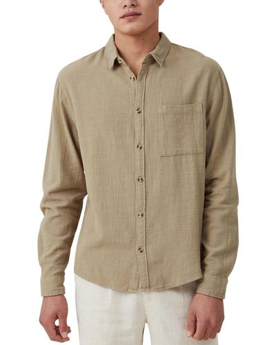 Cotton On Portland Long Sleeve Shirt - Brown