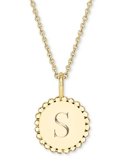 Sarah Chloe Initial Medallion Pendant Necklace - Metallic