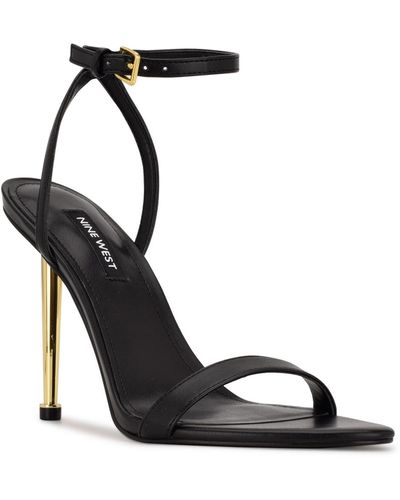 Nine West Reina Almond Toe Stiletto Dress Sandals - Black