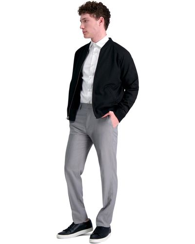 Haggar Premium Comfort Slim-fit Performance Stretch Flat-front Dress Pants - Metallic