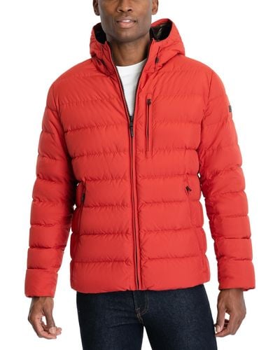 Michael Kors Hipster Puffer Jacket, Created For Macy's - Red
