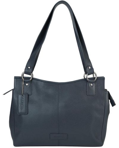 Mancini Pebble Kelsea Leather Shoulder Bag - Blue