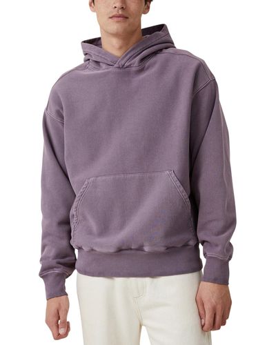 Cotton On Oversized Fleece Long Sleeve Hoodie - Purple