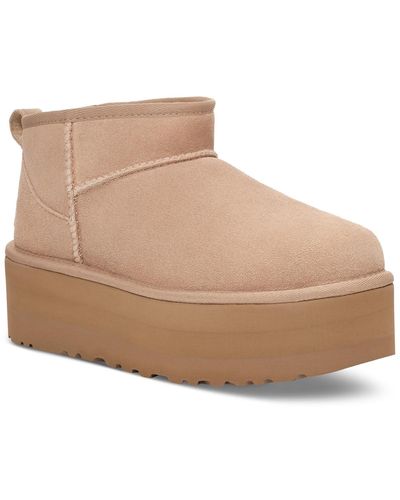 UGG Classic Ultra Mini Platform Booties - Natural