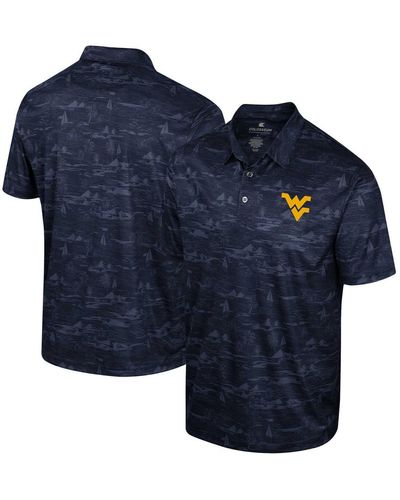 Colosseum Athletics West Virginia Mountaineers Daly Print Polo Shirt - Blue
