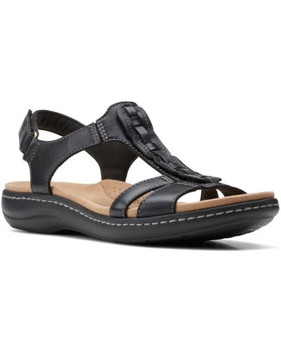 Clarks Laurieann Kay T-strap Slingback Sandals - Black