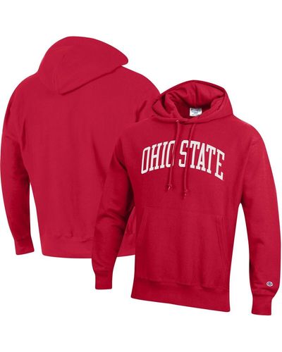 Champion Washington State Cougars Team Arch Reverse Weave Pullover Hoodie - Red