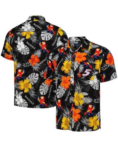 Margaritaville Kyle Larson Island Life Floral Party Full-button Shirt - Orange
