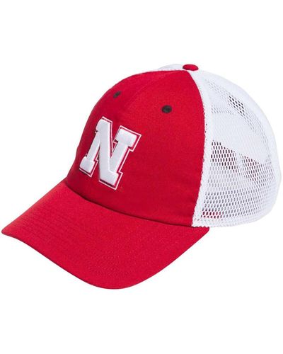 adidas Nebraska Huskers Mascot Slouch Trucker Adjustable Hat - Red