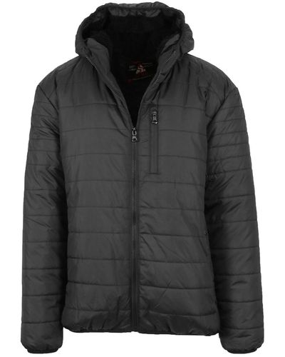 Galaxy By Harvic Sherpa Lined Hooded Puffer Jacket - Black