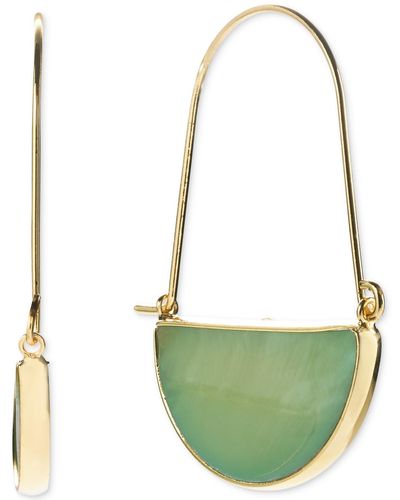 Style & Co. Gold-tone Half Circle Stone Earrings - Green