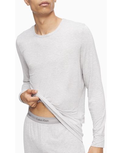 Calvin Klein Ultra Soft Modern Modal Crewneck Lounge Sweatshirt - White