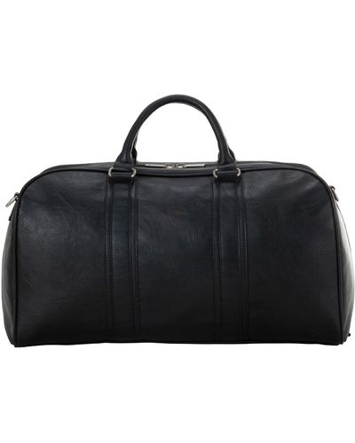 Ben Sherman In Less Distress 20" Faux Leather Carry-on Duffel Bag - Black