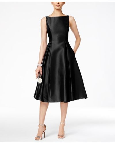 Adrianna Papell Boat-neck A-line Dress - Black