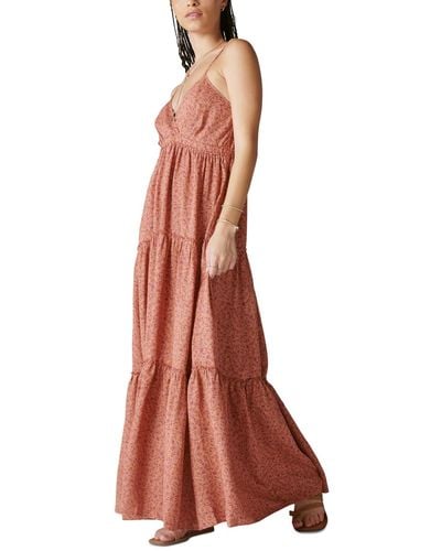 Lucky Brand Paisley-print Tiered Maxi Dress - Brown
