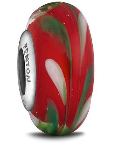 Fenton "tis' The Season" Glass Crafted Bead Charm - Red