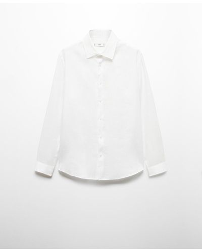 Mango 100% Linen Regular-fit Shirt - White
