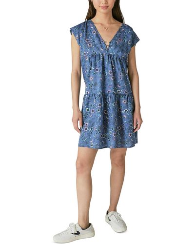 Lucky Brand Floral-print Mini Dress - Blue