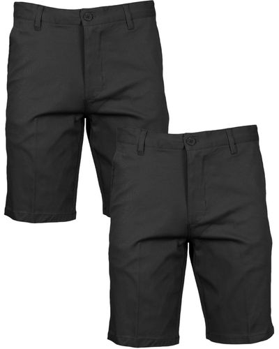 Galaxy By Harvic Slim Fitting Cotton Flex Stretch Chino Shorts - Black