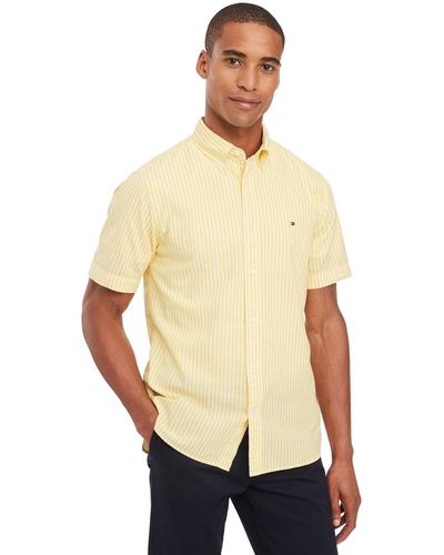 Tommy Hilfiger Regular-fit Candy Stripe Linen Shirt - Natural