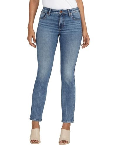 Jag Forever Stretch Mid Rise Straight Leg Jeans - Blue