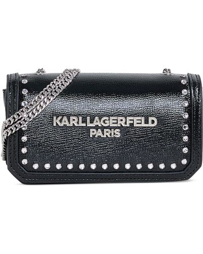 Karl Lagerfeld Kosette Mini Rhinestone Embellished Crossbody - Black