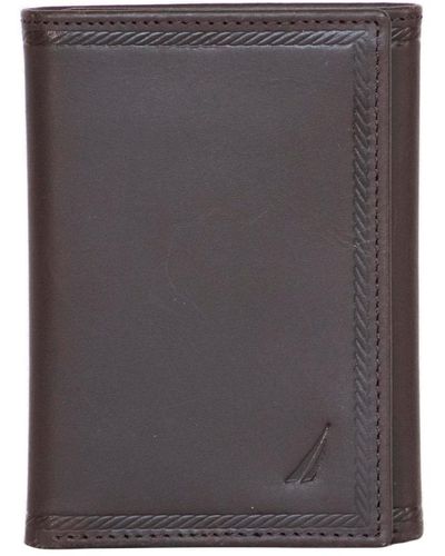 Nautica Trifold Leather Wallet - Purple