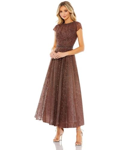 Mac Duggal Embellished A Line Dress - Brown