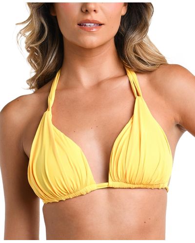La Blanca Island Goddess Halter Triangle Bikini Top - Yellow