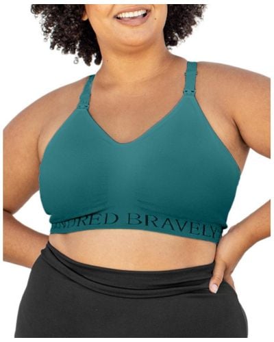 Kindred Bravely Plus Size Busty Sublime Hands-free Pumping & Nursing Sports Bra S - Blue