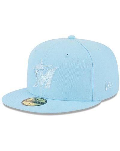 Miami Marlins New Era 59Fifty Fitted Hat (Sky Blue Yellow)