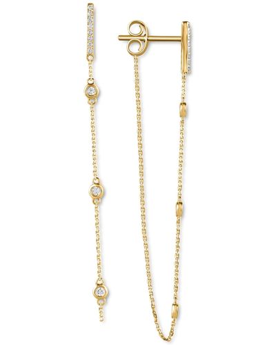 Macy's Diamond Bezel Chain Drop Earrings (1/4 Ct. T.w. - Metallic
