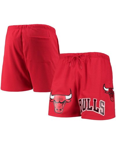 Pro Standard Chicago Bulls Mesh Capsule Shorts - Red
