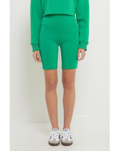 Grey Lab Biker Shorts - Green