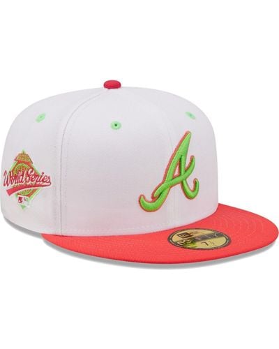 KTZ White, Coral Boston Red Sox 2004 World Series Strawberry Lolli 59fifty Fitted Hat - Pink