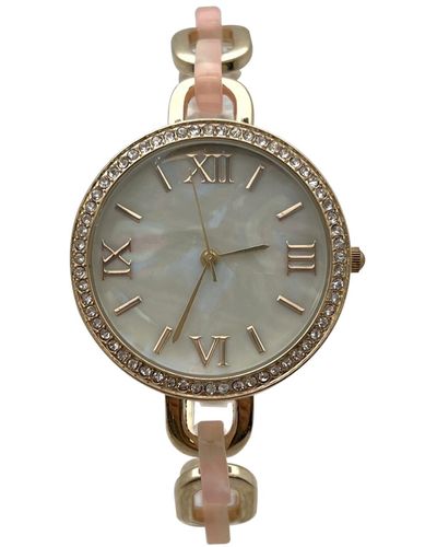 Olivia Pratt Bracelet Style Metal And Tortoise Watch - Gray