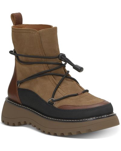 Lucky Brand Appyle Cold Weather Boots Lugged Sole Booties in Black