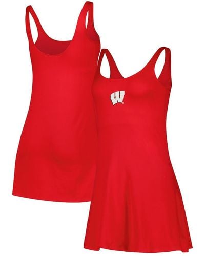 ZooZatZ Wisconsin Badgers Logo Scoop Neck Dress - Red